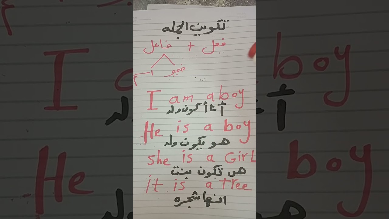 علمي طفلك يكون جمله بسيطه في الانجليزي بطريقه سهله