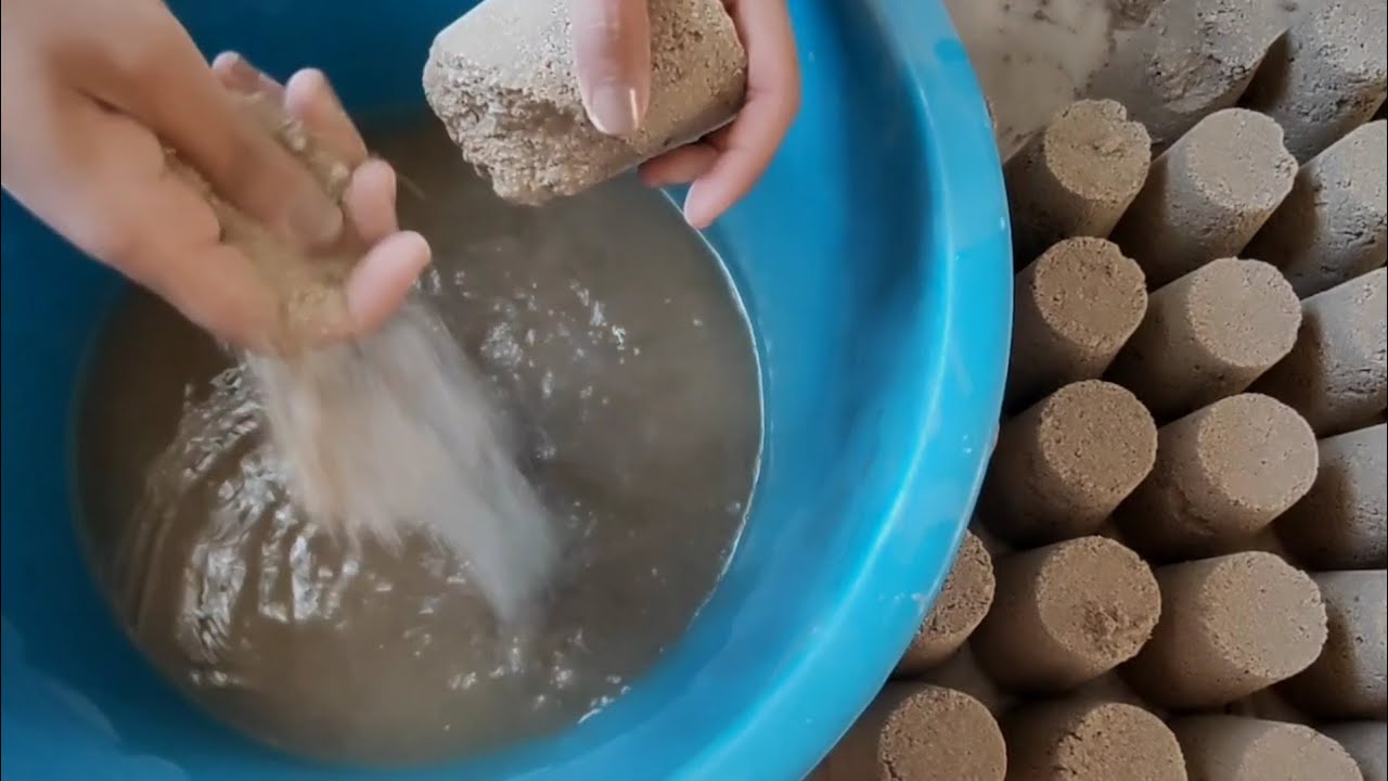 Gritty Super Soft Sand Cement Crumbling in Water, 1k Celebration Video Sub Part
