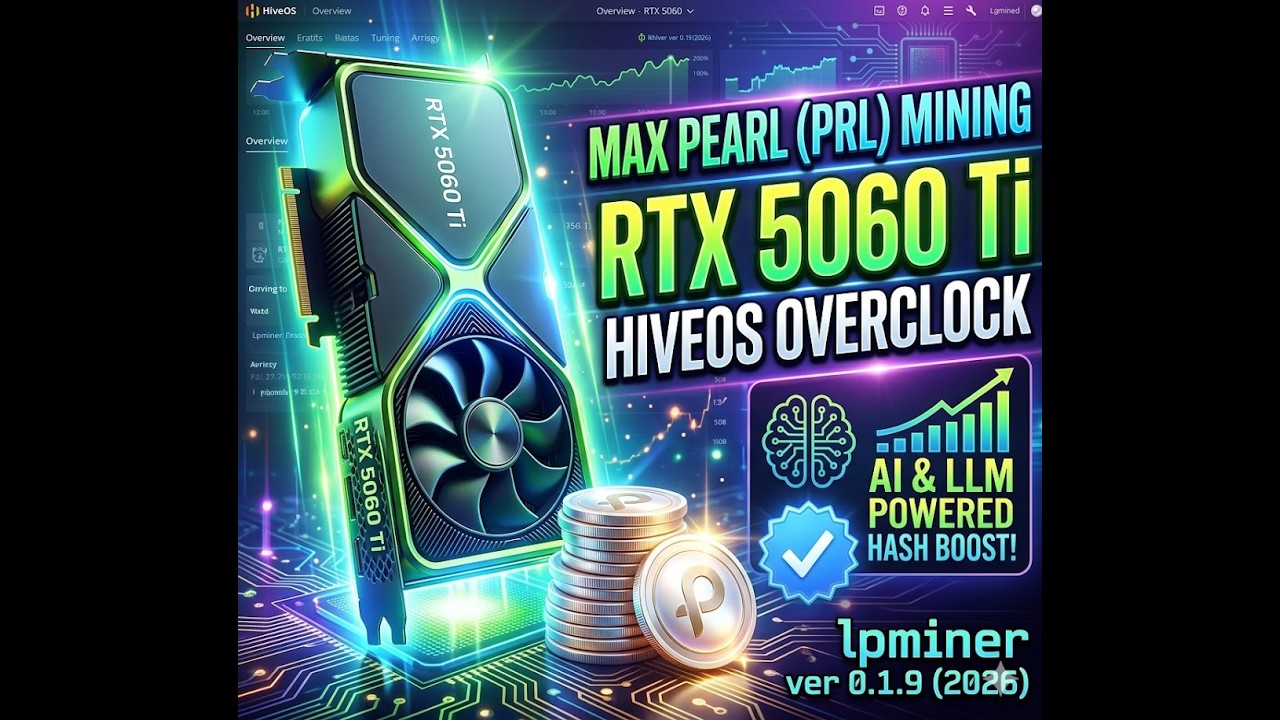 Overclock Settings nVIDIA RTX 5060 Ti mining Pearl (PRL) lpminer ver 0.1.9 (2026)