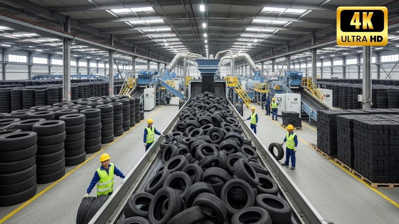 Inside the Tire Recycling Revolution: Transforming Millions of Tires Into Sustainable Rubber Bricks