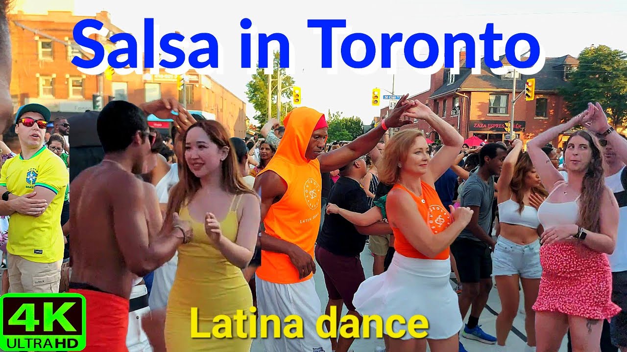 【4K】TORONTO SALSA DANCE | SALSA ON ST CLAIR | TORONTO WALK