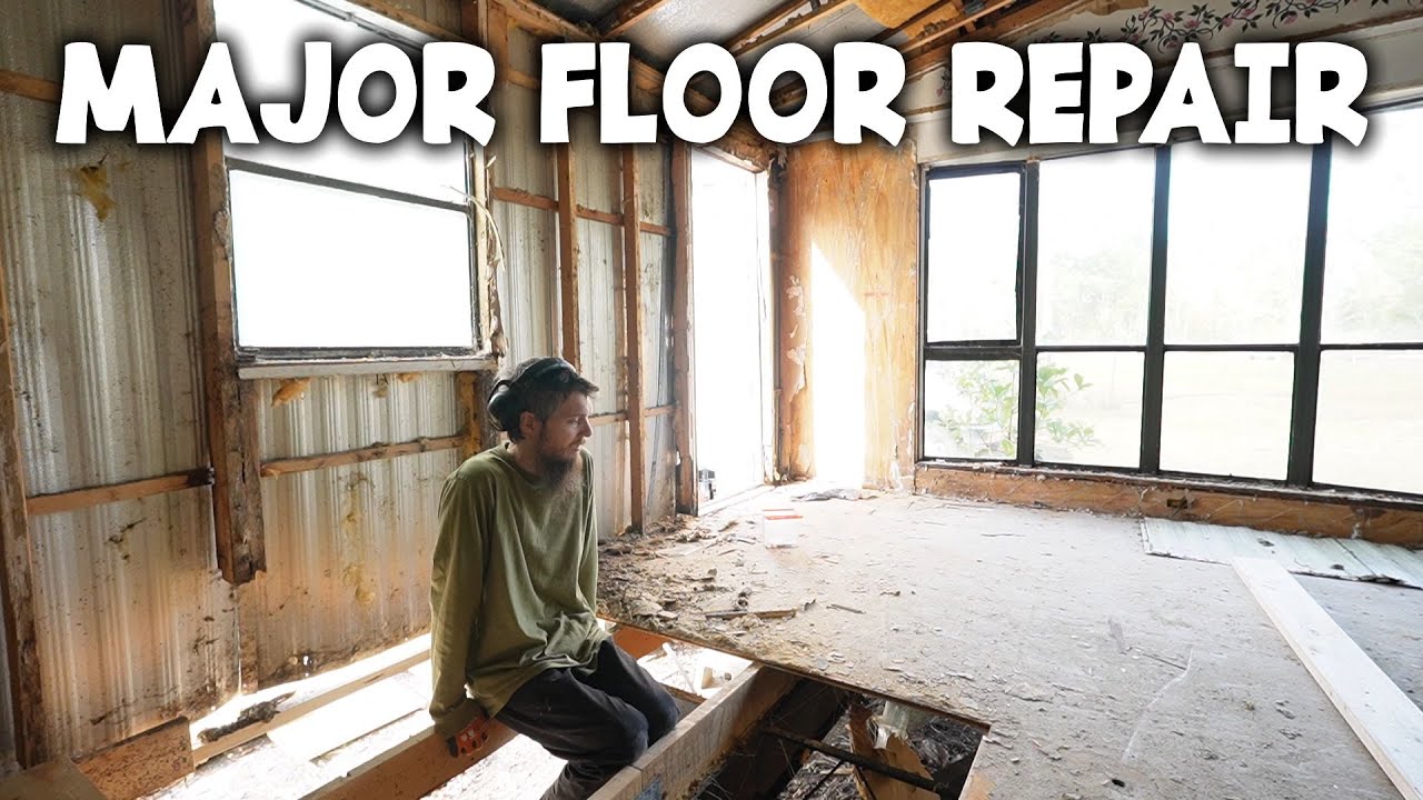 WE DID IT!  Daunting Floor Repair - Mobile Home Rebuild
