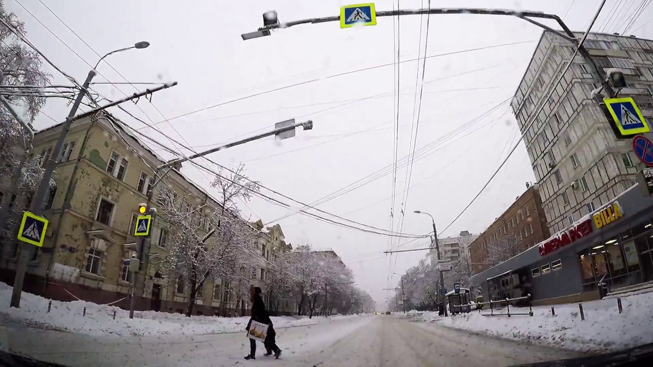 Поездка на Машине по заснеженной Москве. Москва в Снегу от сильного снегопада!
