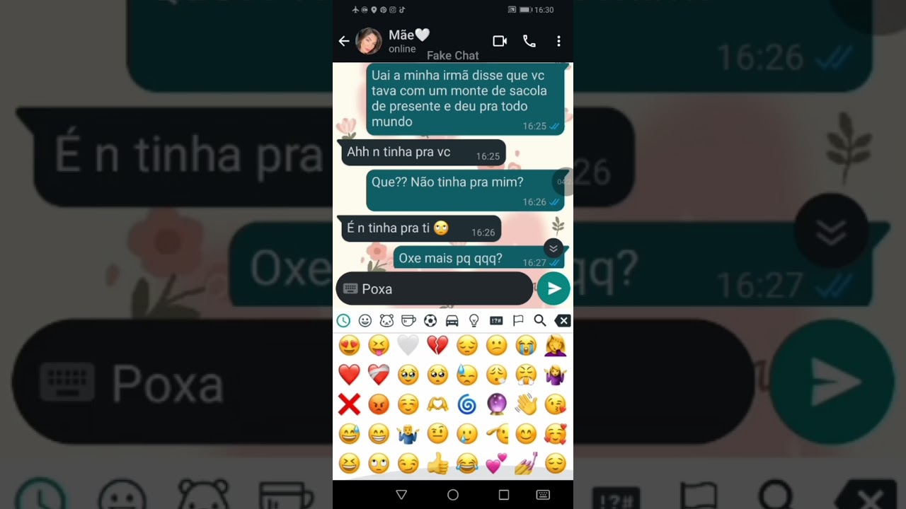 Minha mãe me odeia😭😓 Fake chat-Parte1-