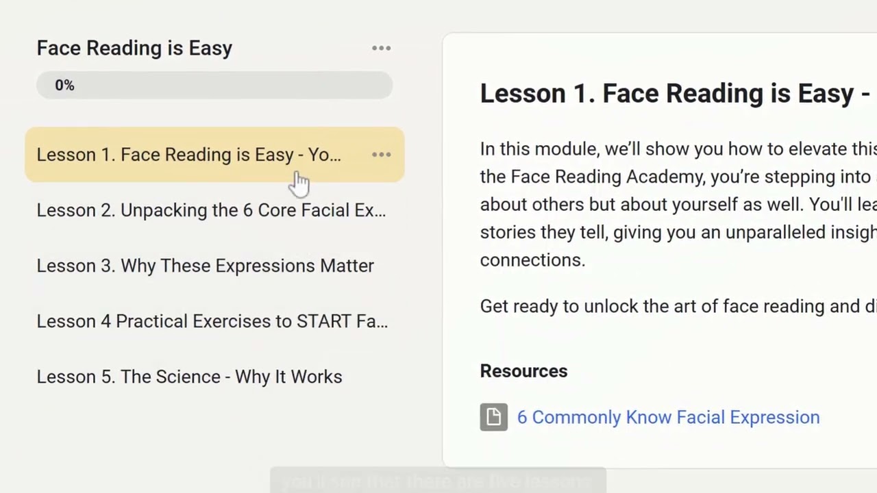 Module 1 Lesson 1 Introduction Face Reading Academy