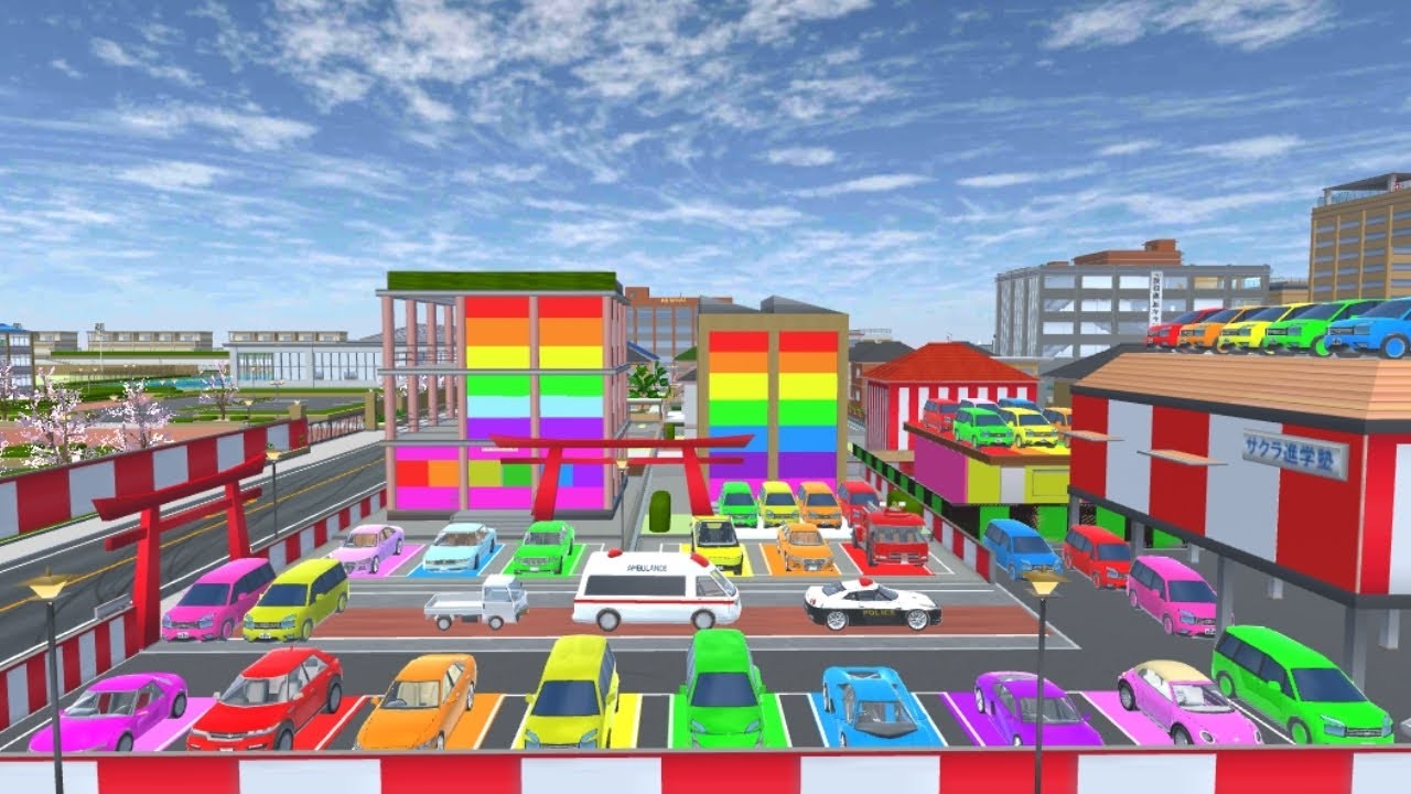 ALL RAINBOW CARS  COLLATION AT  NEAR BY SCHOOL | SAKURA SCHOOL SIMULATOR 😍 