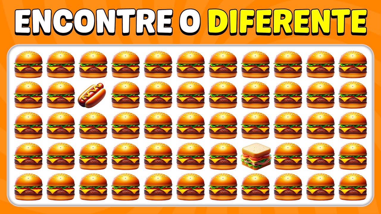 Encontre O Emoji Diferente - Edição Fast Food 🍕🌮🍔 | Abelha De Teste