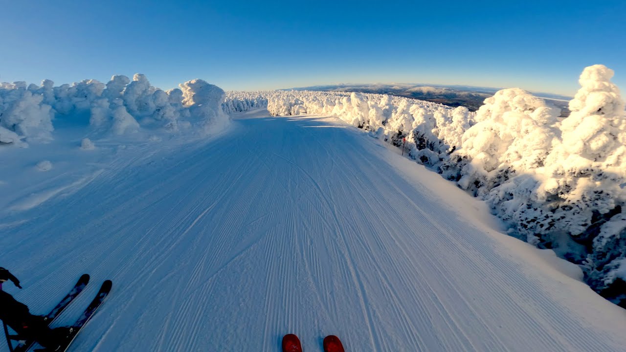 Skiing America At Sunrise - Saddleback Maine