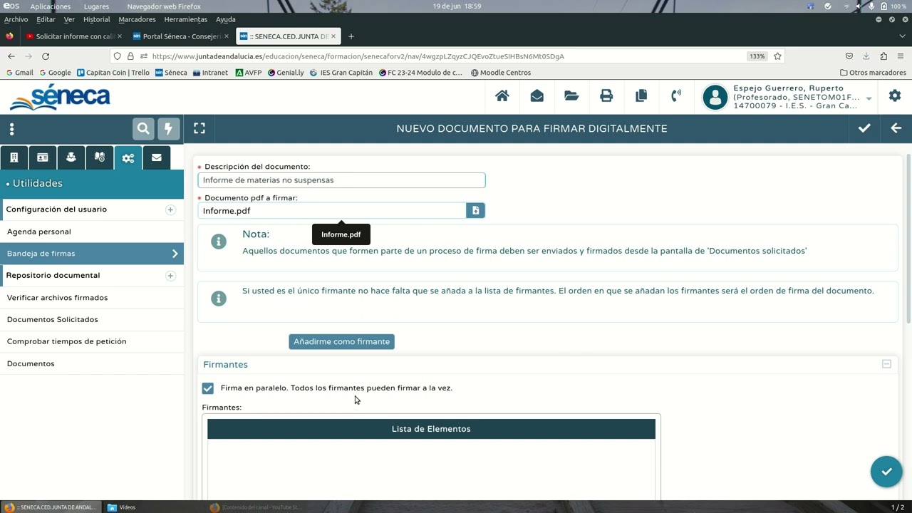 Subida de documentos externos a Séneca para su firma y envío al punto de recogida del alumnado