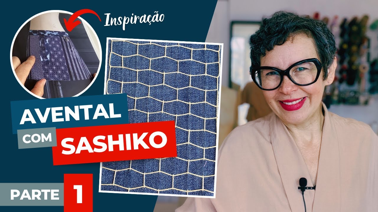 Tutorial de Bordado: Aprenda um PONTO SASHIKO super fácil de fazer - AVENTAL parte 01