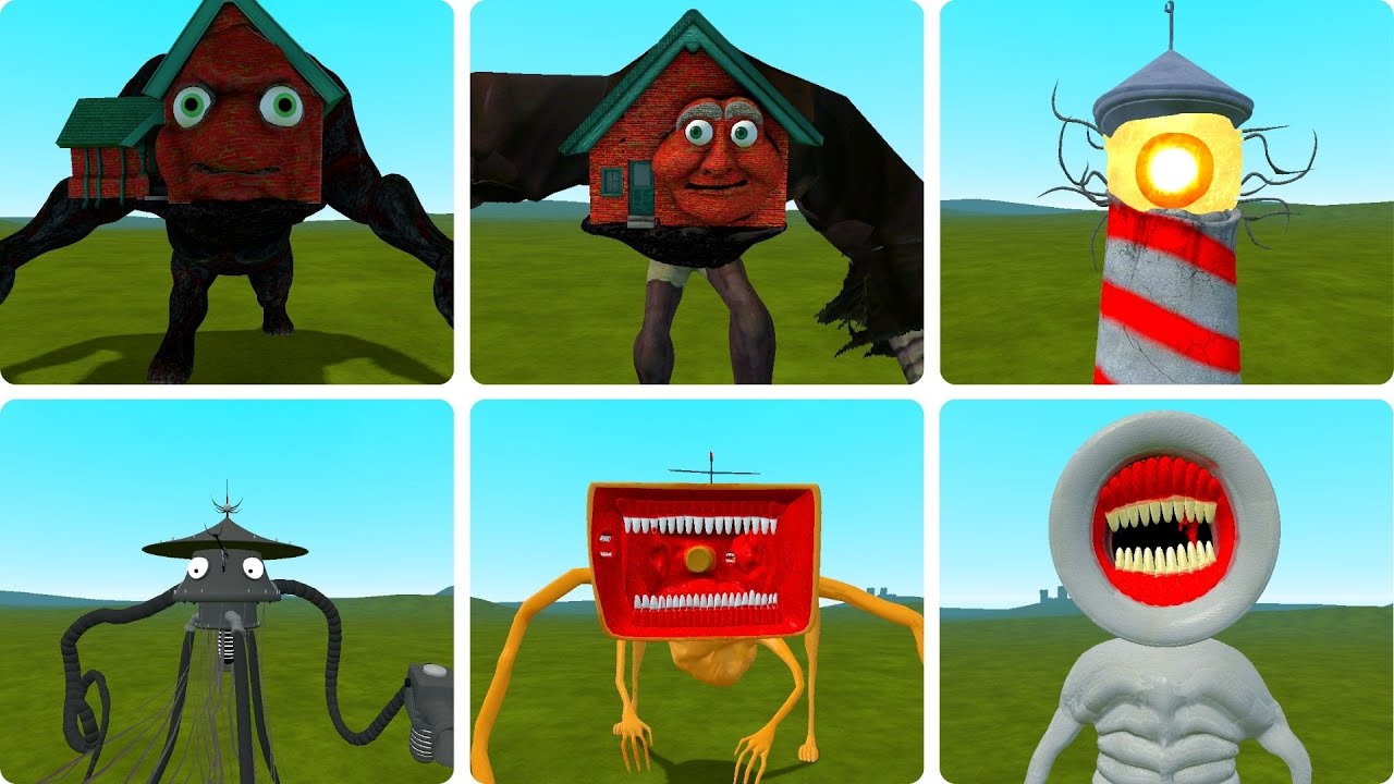 Everything Turns Into Monsters 😱 Train Eater, House Head, Megaphone, Lighthouse Monster, Megahorn