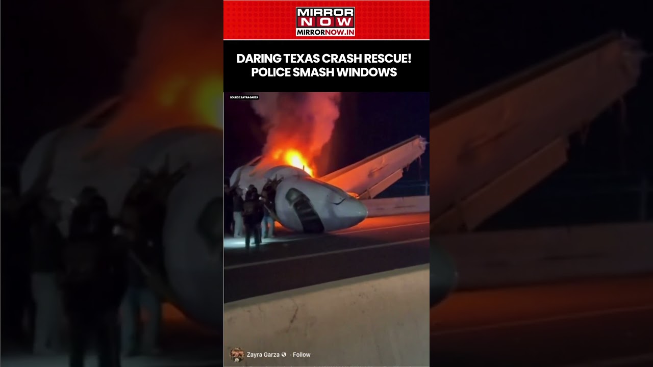 Texas Plane Crash: Police Smash Windows In Daring Rescue To Evacuate Stranded People #shorts