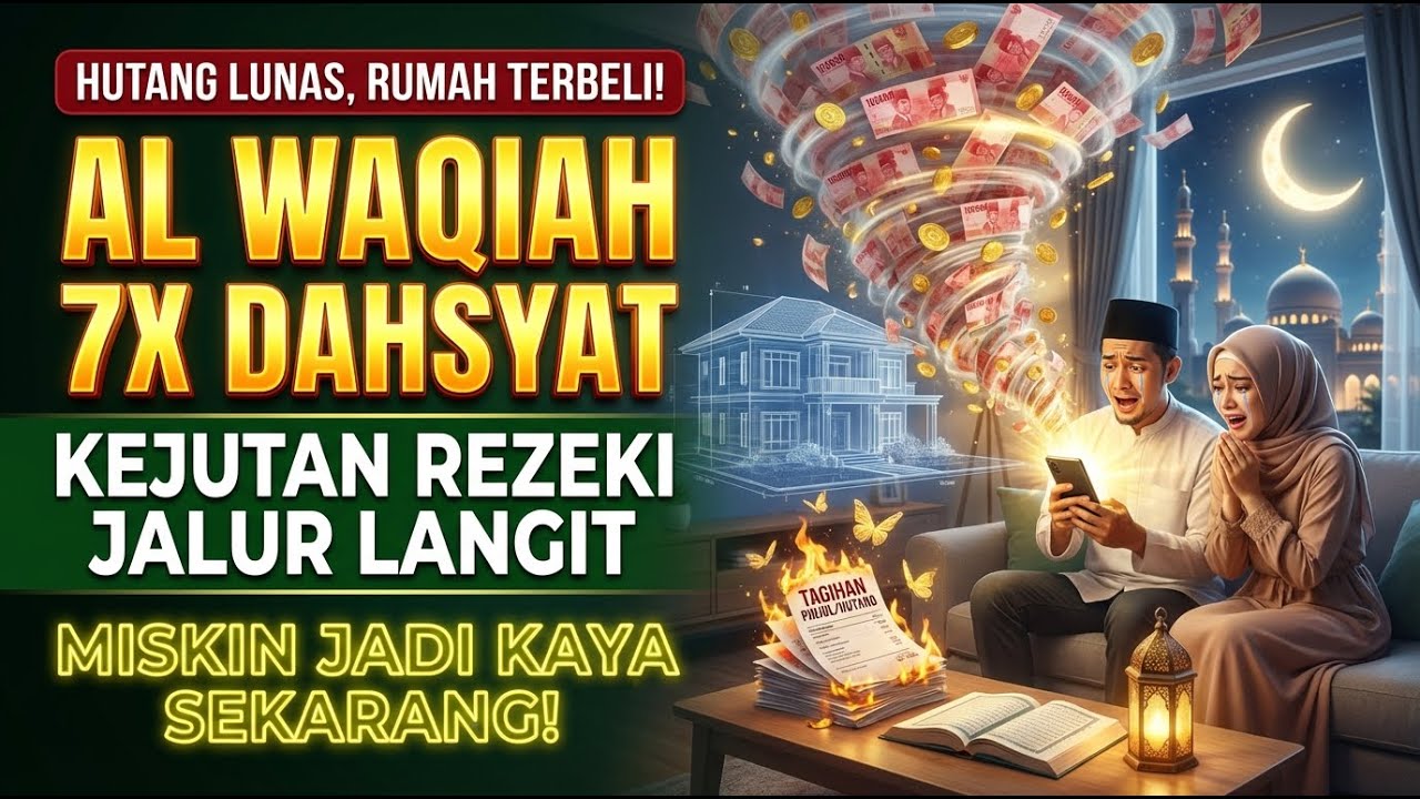 PENGANTAR TIDUR LELAP! Al Waqiah 7x Buka Rezeki Esok Hari Ramadhan