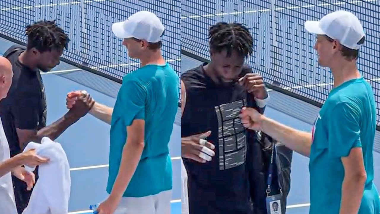 Sinner's Reaction When Monfils Shows Him Love after Practice | Cincinnati 2025