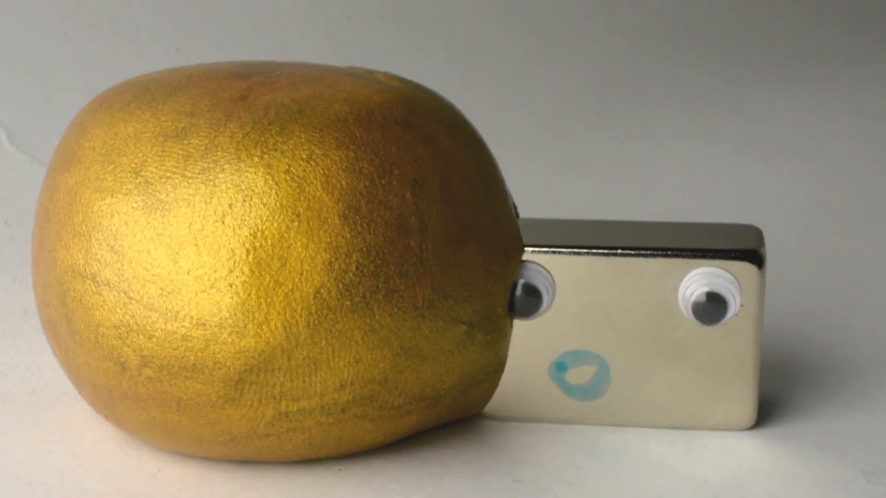 Gold Magnetic Putty vs. Strong Magnets Time Lapse