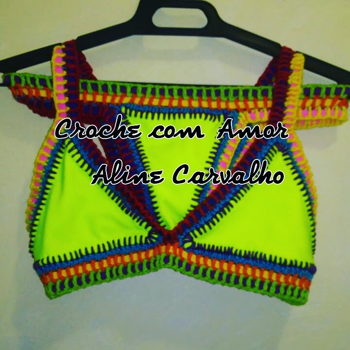 biquíni neon com crochê passo a passo