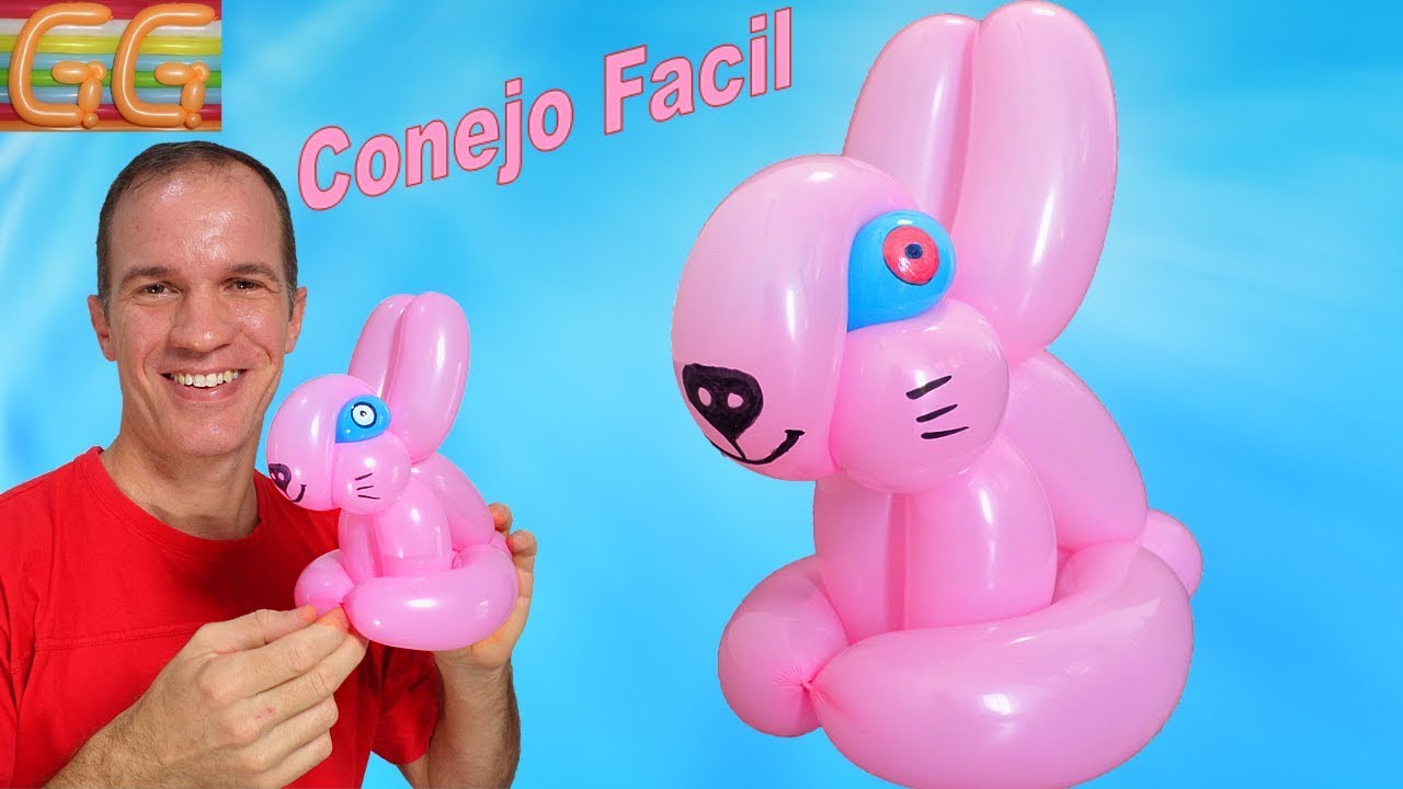 como hacer un conejo con globos - globoflexia facil - como hacer figuras con globos