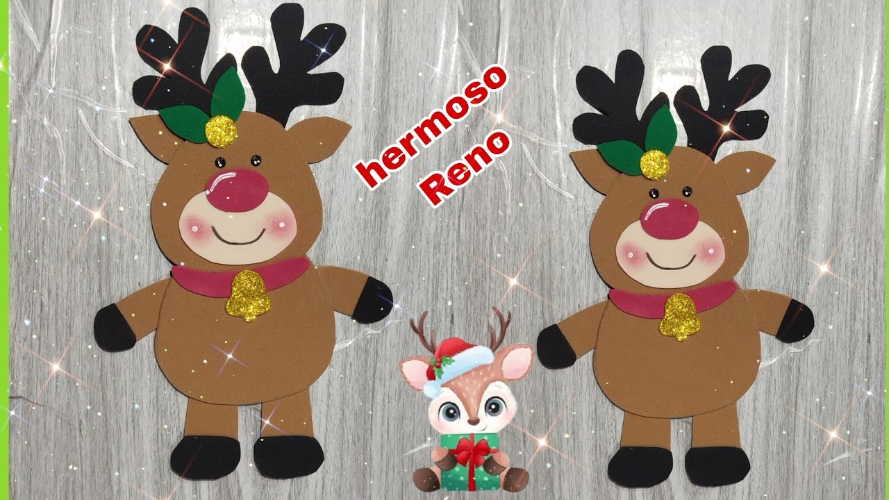 RENO Navideño con Fomi (Goma EVA) 🦌 ¡FÁCIL y RÁPIDO! Manualidades Navidad 2025
