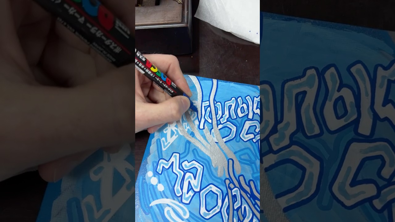 Рисую в студии на холсте #posca