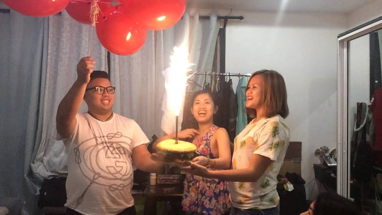 Birthday Surprise Balloon Explosion