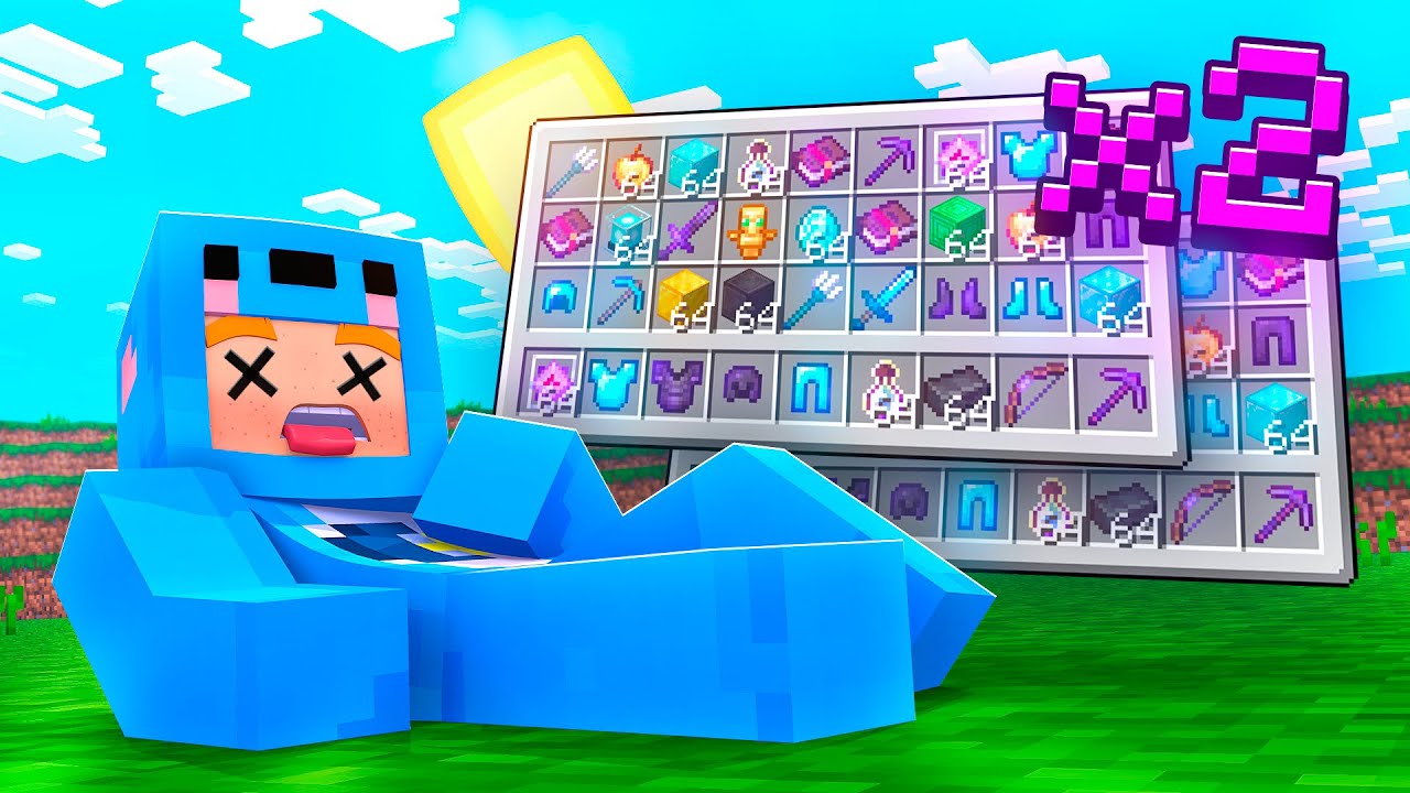 Minecraft, pero tu INVENTARIO se MULTIPLICA cuando mueres...
