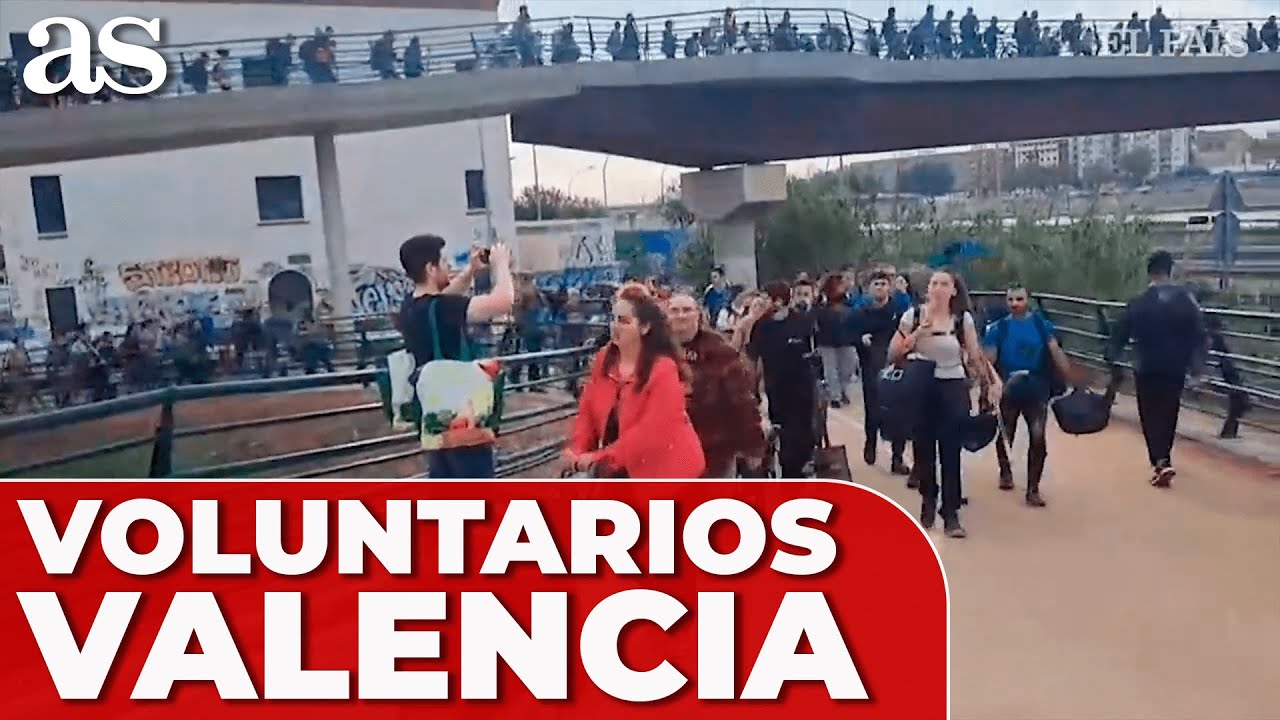 MILES de VOLUNTARIOS caminan desde VALENCIA para ayudar a las VÍCTIMAS de la DANA