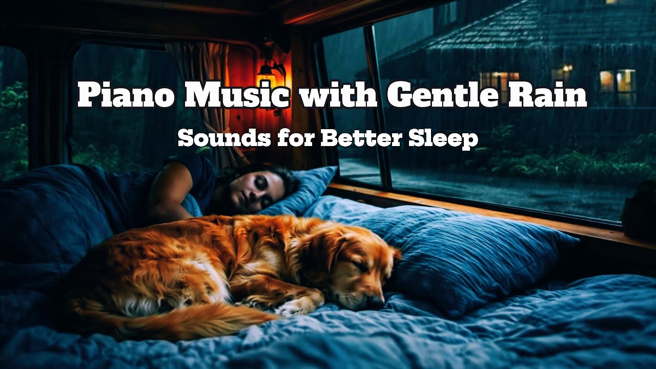Piano Music with Gentle Rain Sounds for Better Sleep