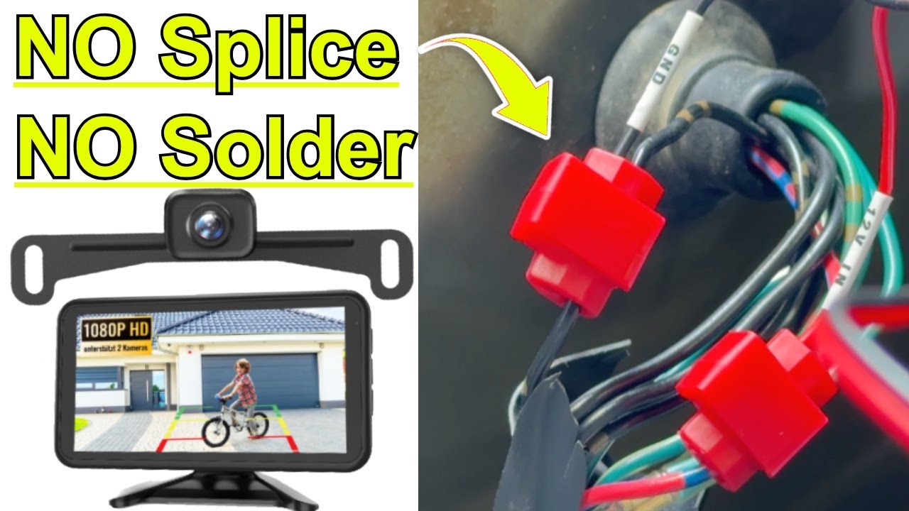 Auto-Vox W12 Backup Camera - Easy Install to Reverse Light - NO Splicing, NO Soldering!