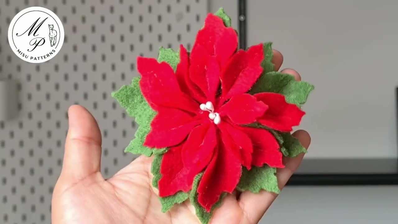 DIY Christmas Poinsettia Flower Tutorial 🌸 Easy Holiday Craft for Everyone | Festive Ornament Ideas