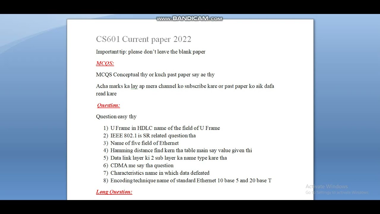 CS601 current paper 2022 important tips