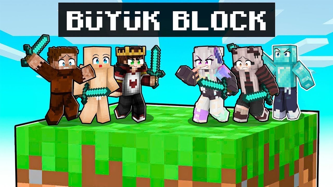 1000 G&Uuml;N MEGA BLOCK'ta YAŞADIM - 😱 - Minecraft