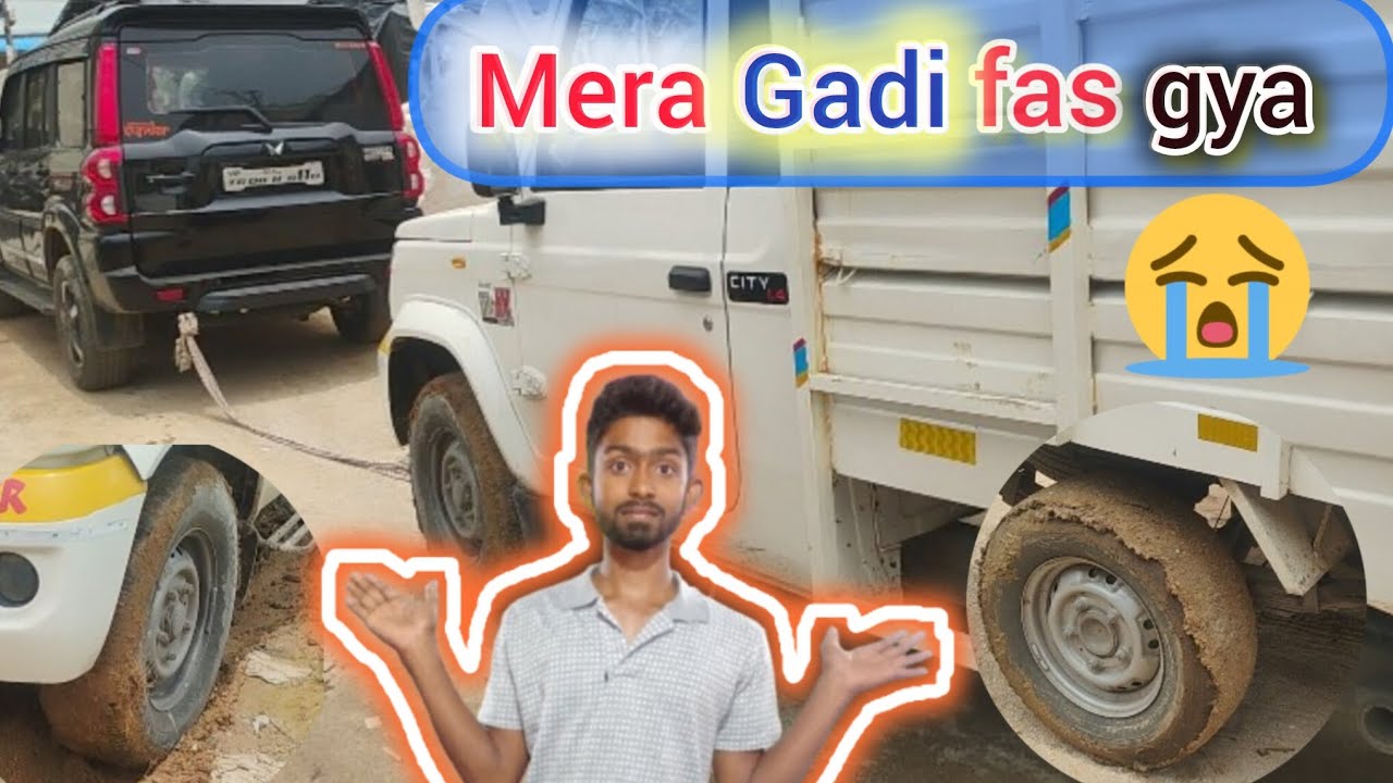 Mahindra bolero pickup stuck in mud/ Scorpio S11 power #bolero #boleropickup #scorpio #mahindra 