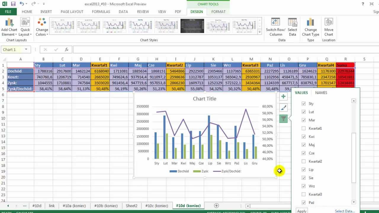 Excel 2013 - Rekomendowane wykresy w Excelu 2013 i r&oacute;żne rodzaje danych [Rzut okiem #10]
