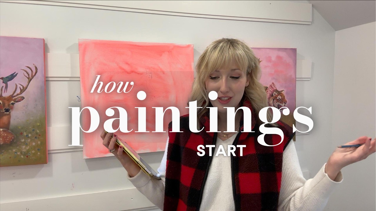 Painting a Little Girl Riding a Narwhal | Studio Vlog Day 1