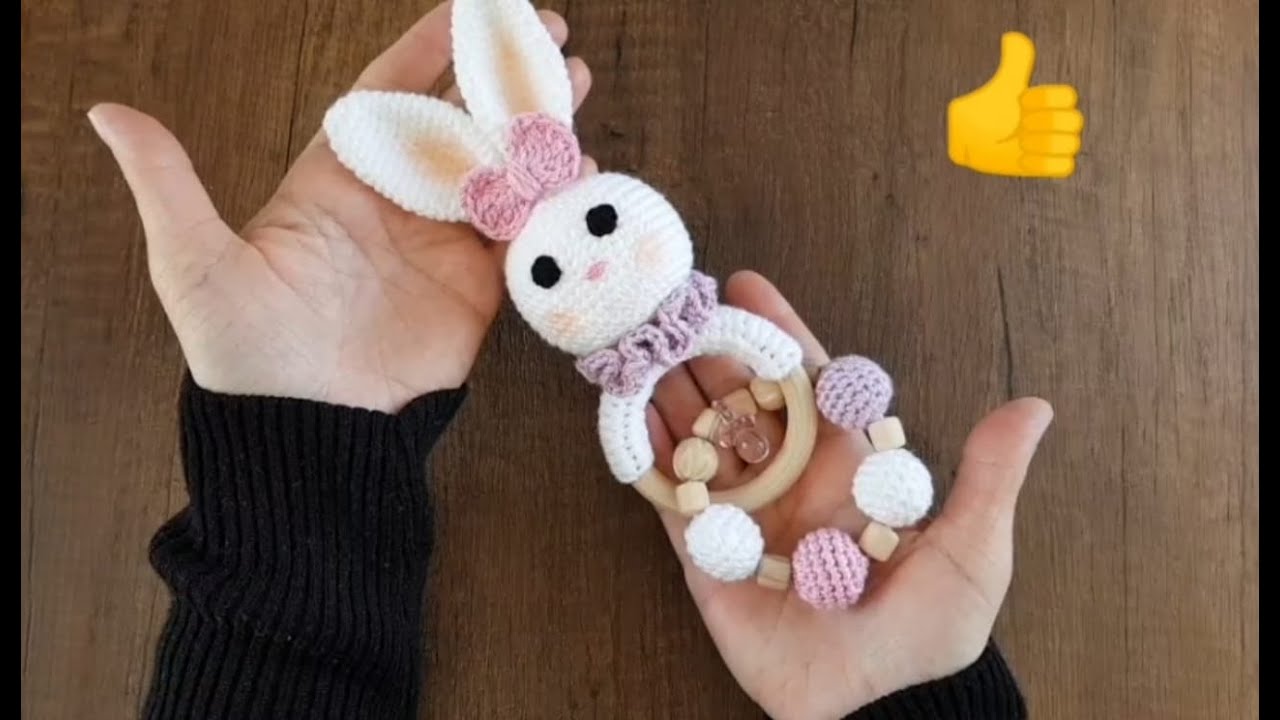 اميجرومي ارنب بيبي amigurumi baby rattle / ENG SUBTITLE