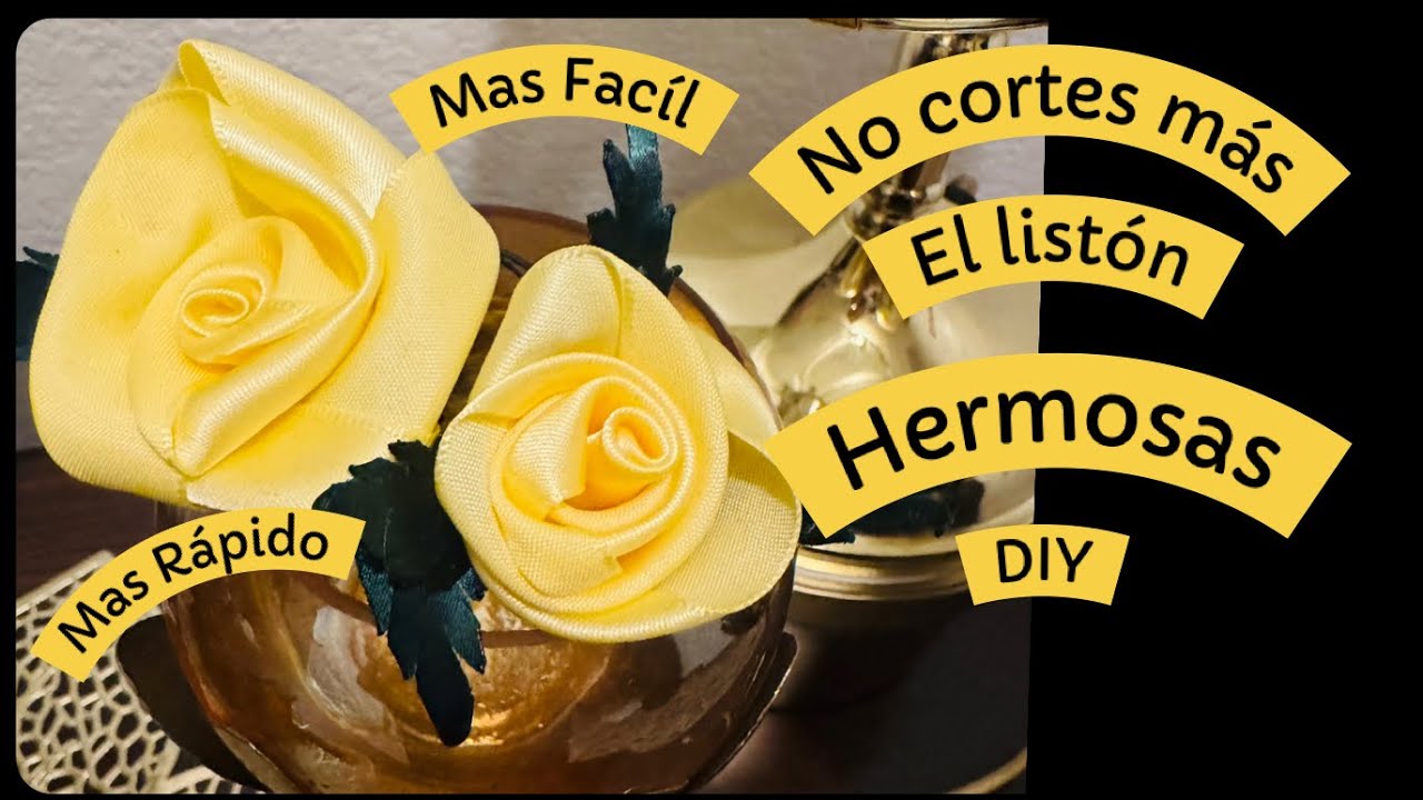 Realiza estas Rosas sin Cortar el Listón.