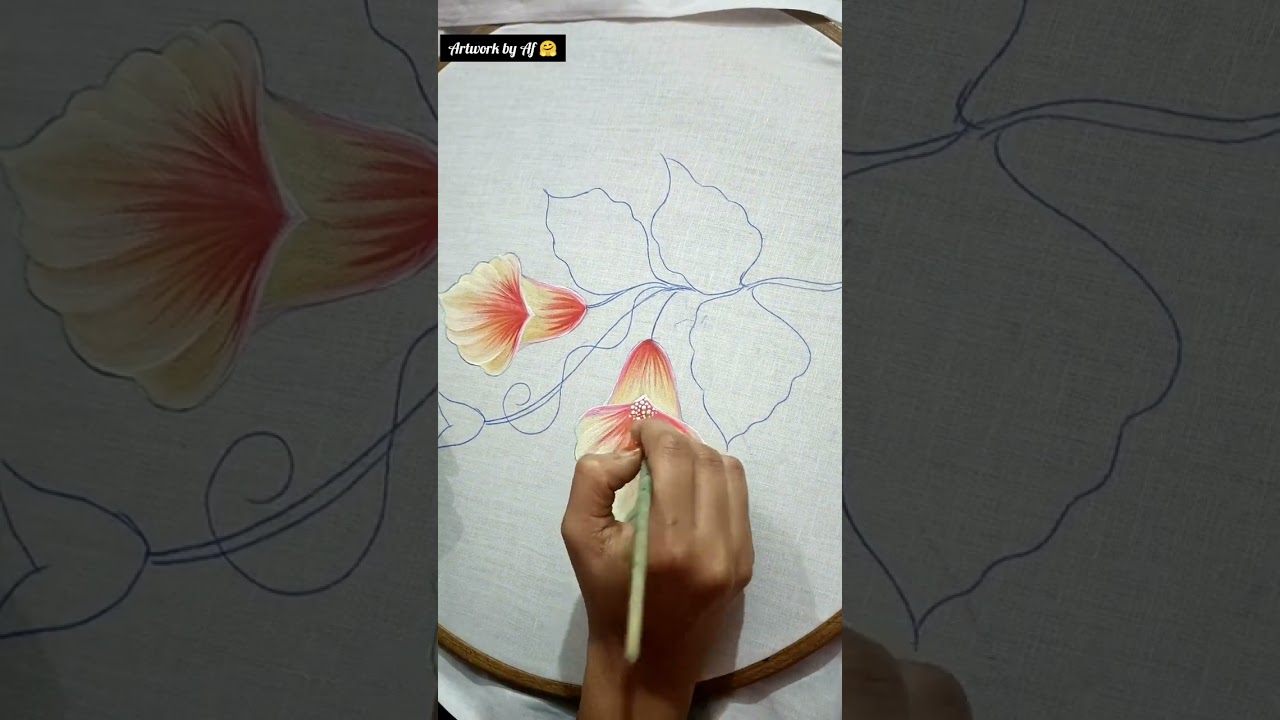 Calla Lily Flower Painting on Fabric/Fabric painting Ideas For Beginners/Artwork by Af 🤗😇
