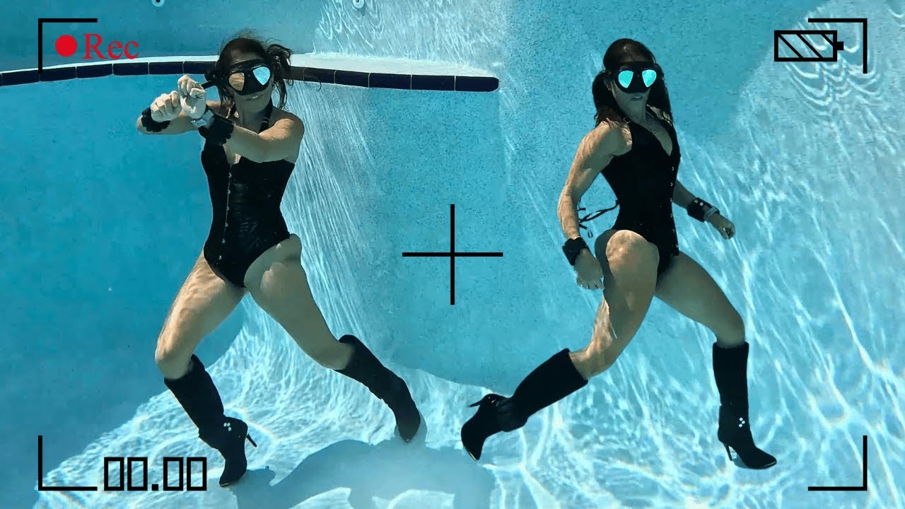 Underwater Swimming Clothed wearing Boots and DANCING in EMPTY LUNGS Breath Hold Challenge 🫁
