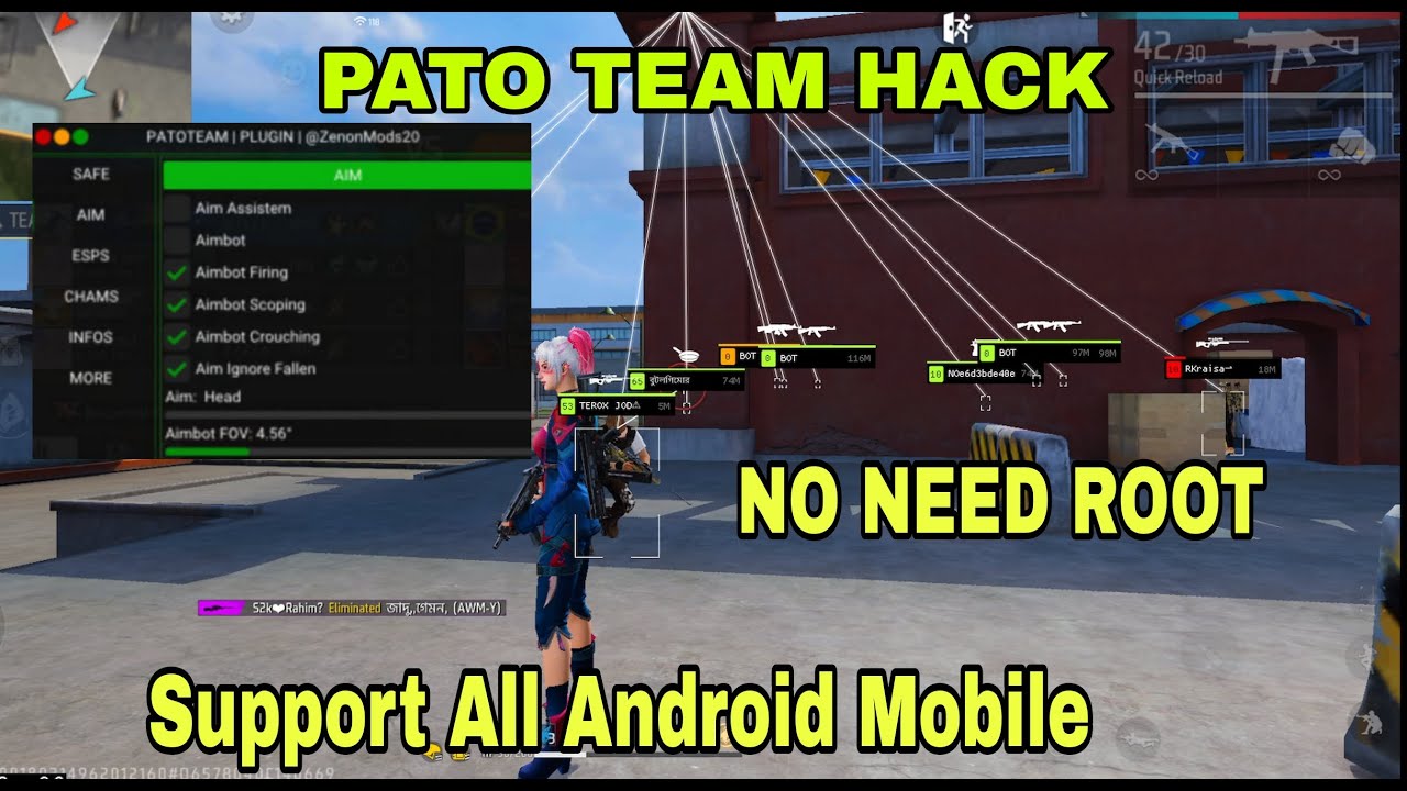 Pato Team Mobile Non Root Hack📱Headshot & Esp Location 🔥 100% Ranked Working Hack🔥Support All Mobile
