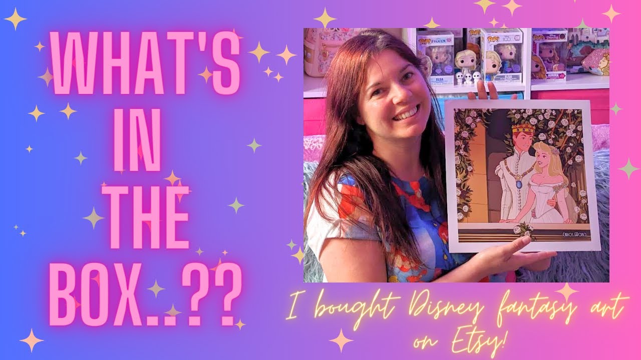 UNBOXING Disney Fantasy Art from Etsy! Ariel, Sleeping Beauty, Belle and Cocaine Bear Funko Pop!
