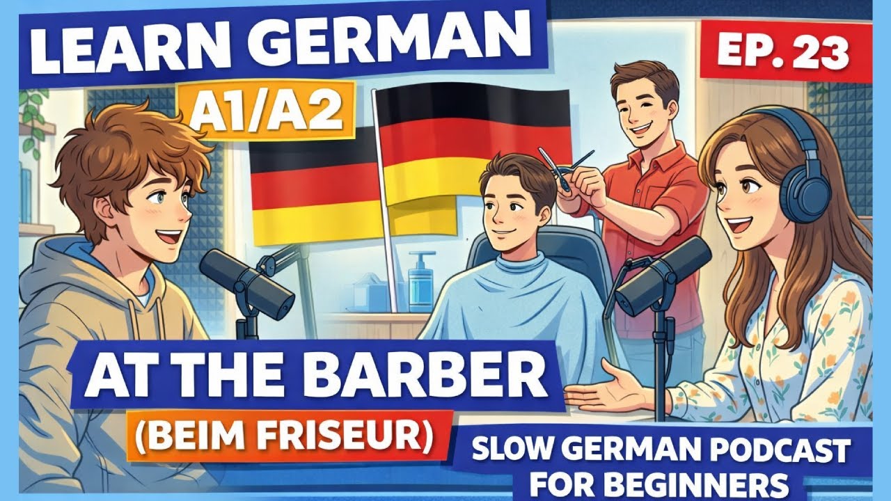 Learn German A1/A2: At the Barber (Beim Friseur) Ep. 23 | Slow German Podcast for Beginners