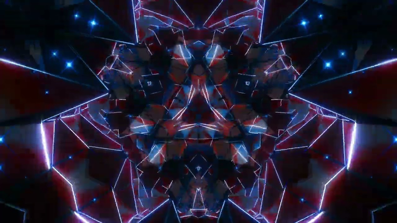 Kaleidoscope triangle technology sense LED background VJ video