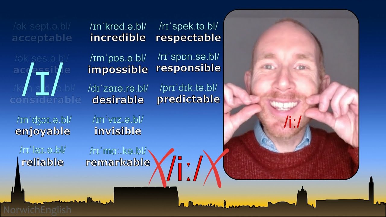 Pronunciation (Words) ending -able/ible INTERMEDIATE & ADVANCED