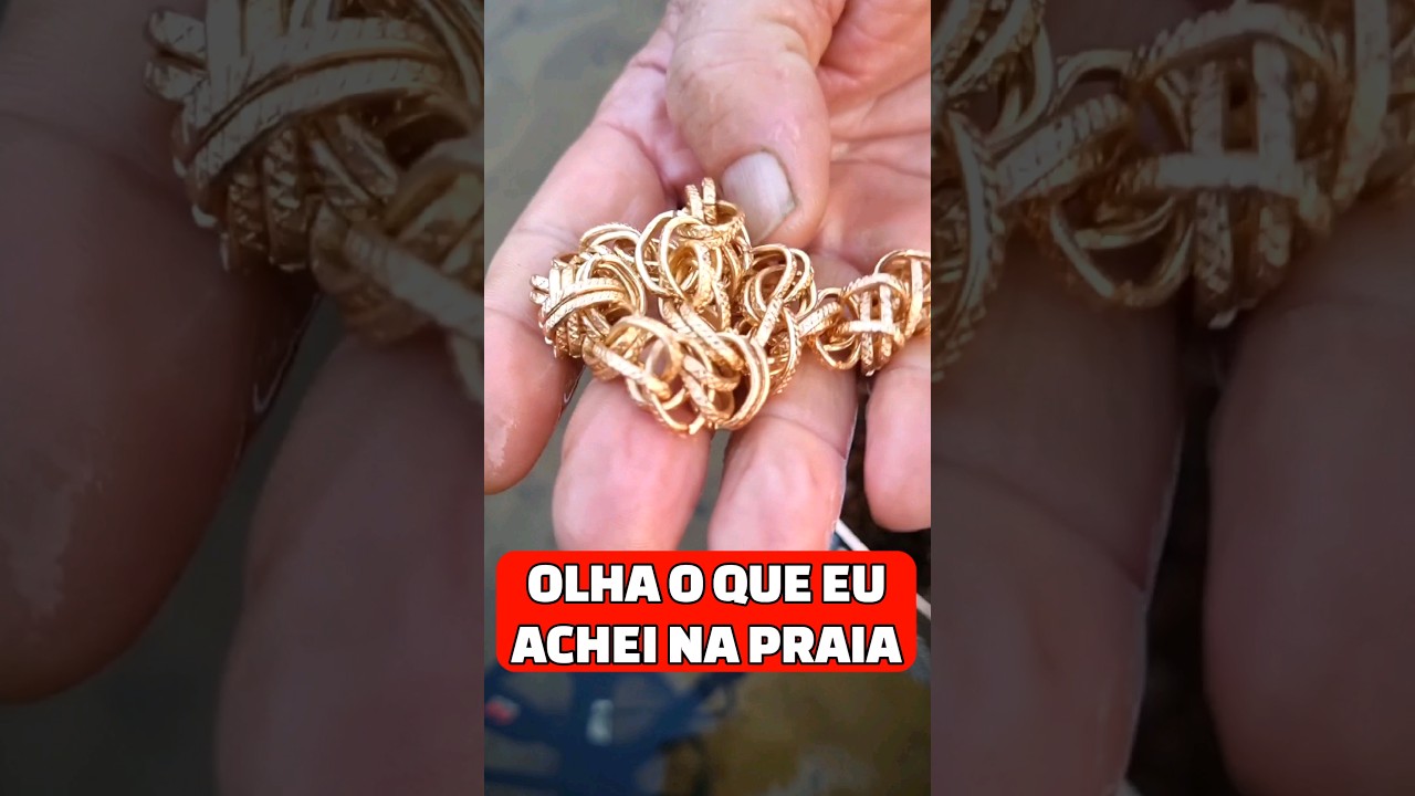 ACHEI ISSO NA PRAIA #ouro #gold #joias #praia #detector #detectorismo #pedraspreciosas #pedras