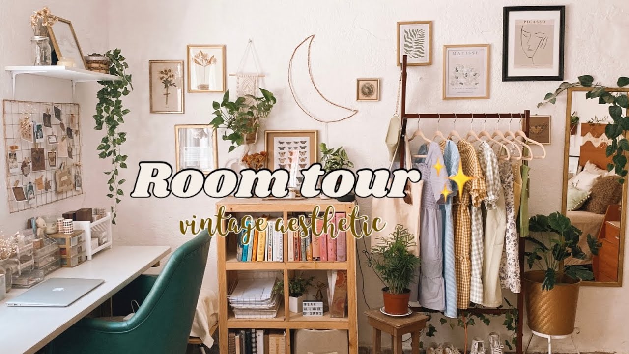 Tour por mi habitación🍃 vintage aesthetic🤎