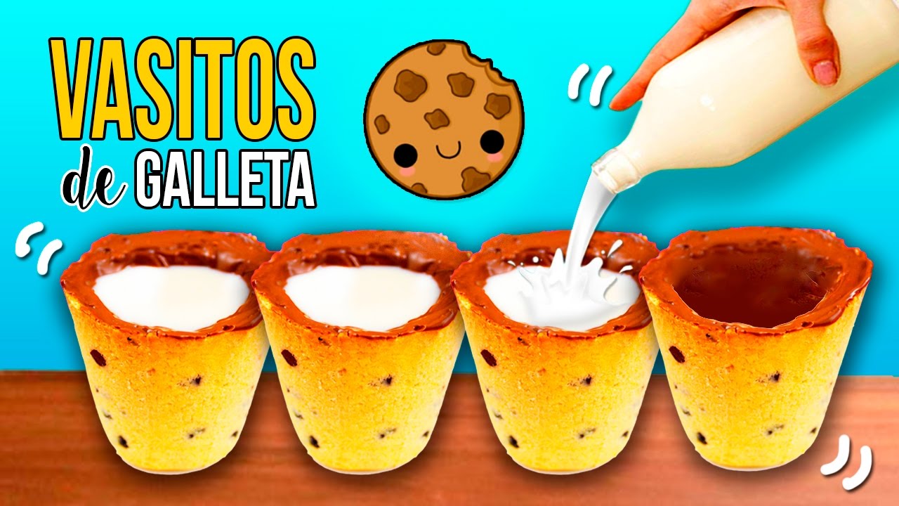 ¡¡Haz VASITOS de GALLETA!! * RECETA super FÁCIL para hacer VASOS o TAZAS de galletas CHOCOLATE CHIPS