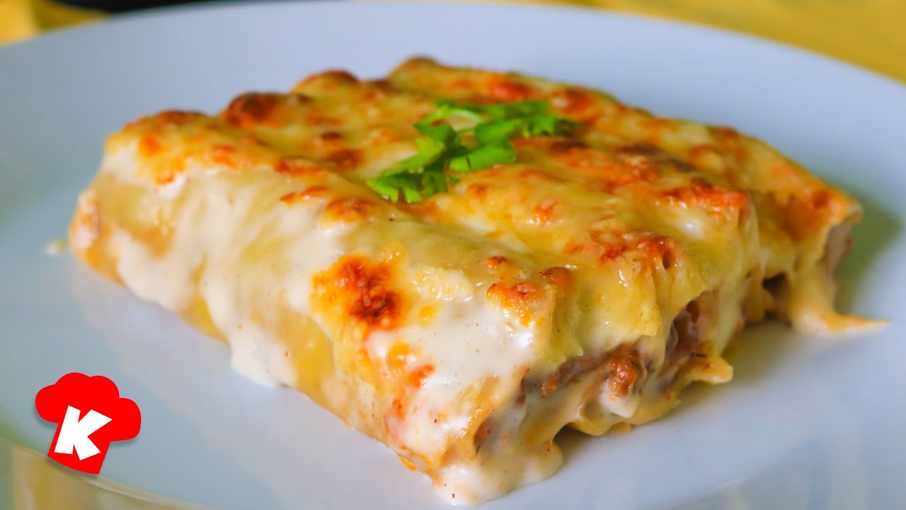 Canelones con Carne Picada 🥩 y Bechamel 🧀 una Receta muy Fácil de preparar