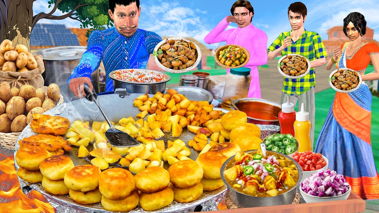 Masaledar Aloo Chaat Street Food Comedy Video Hindi Kahaniya Moral Stories Hindi Story