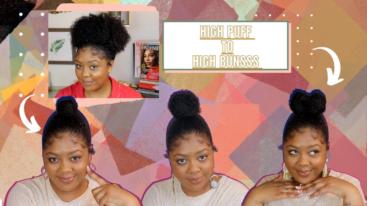 Transforming My High Puff to High Buns | THREE Easy Top Knot Styles for Type 4 Natural Hair