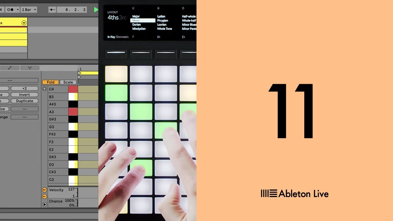 Ableton Live 11: Key and scale sync on Push